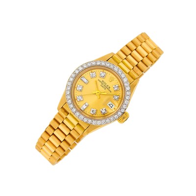 Lot 23 - Rolex Gold and Diamond 'Datejust' Wristwatch, Ref. 6917