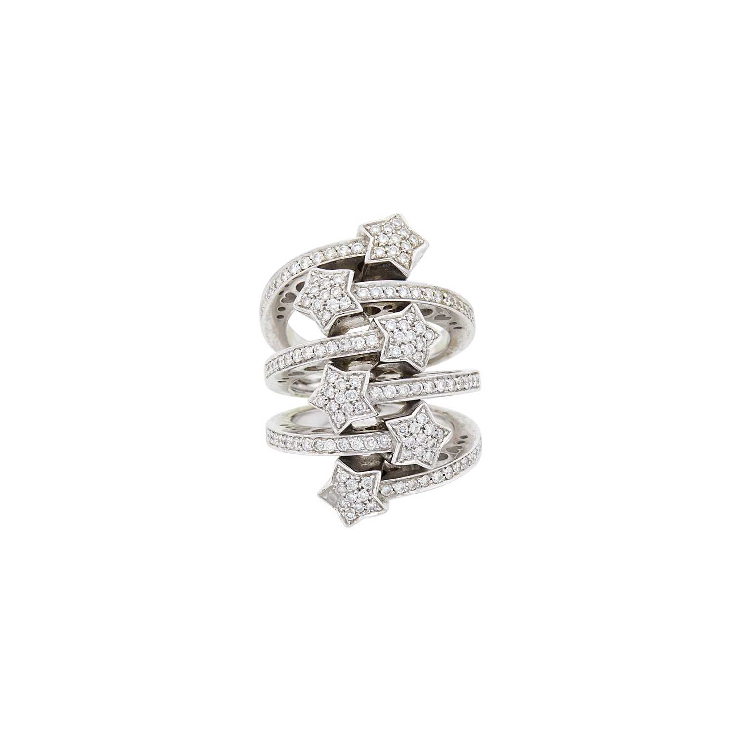 Lot 42 - Pasquale Bruni White Gold and Diamond Multiband Star Ring