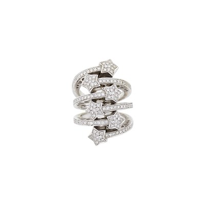 Lot 42 - Pasquale Bruni White Gold and Diamond Multiband Star Ring