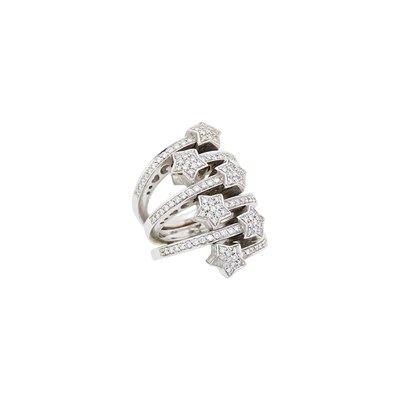 Lot 42 - Pasquale Bruni White Gold and Diamond Multiband Star Ring