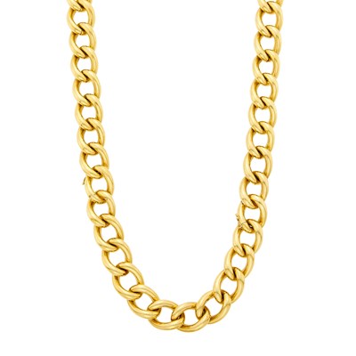 Lot 95 - Long Gold Curb Link Necklace/Bracelets Combination