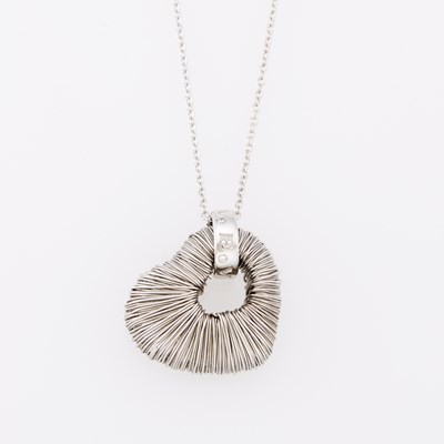 Lot 1090 - Pasquale Bruni White Gold and Diamond 'Amor Est Vita' Heart Pendant-Necklace