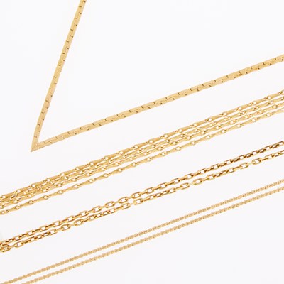 Lot 1288 - Group of Gold Chain Necklaces
