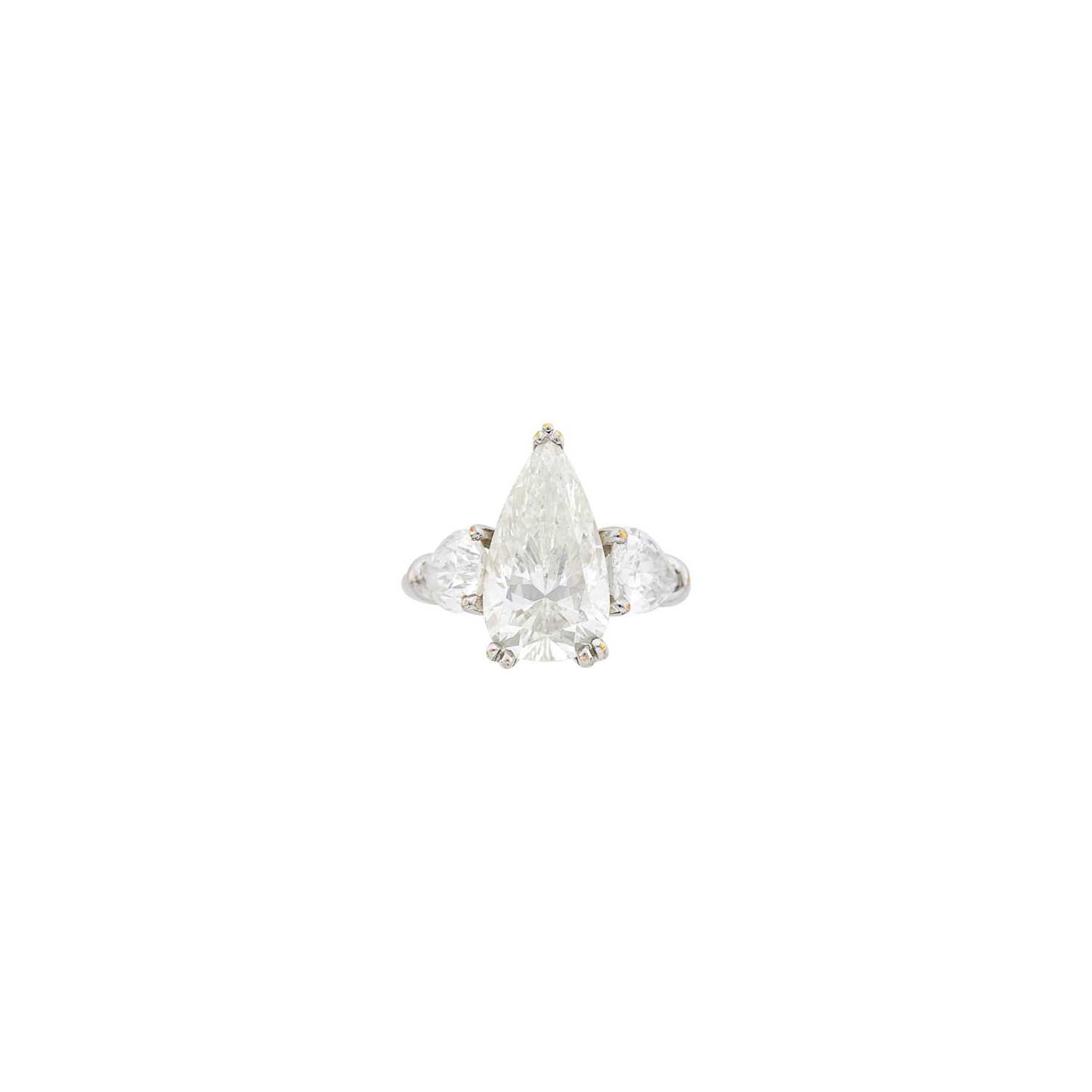 Lot 67 - White Gold, Laser-Drilled Diamond and Diamond Ring