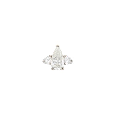 Lot 67 - White Gold, Laser-Drilled Diamond and Diamond Ring