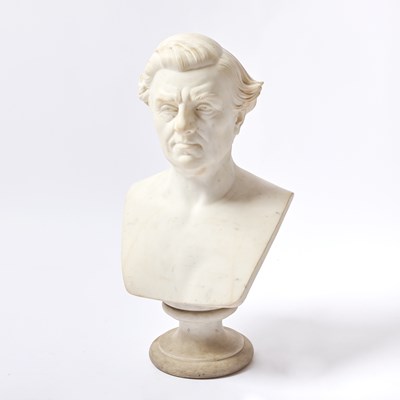Lot 391 - Jean Baptiste Clesinger, Carved Marble Bust of a Gentleman