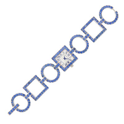 Lot 44 - Taffin White Gold and Sapphire 'Stella' Wristwatch
