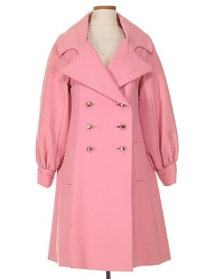 Lot 26 - Ronald Amey Carnation Pink Wool Coat