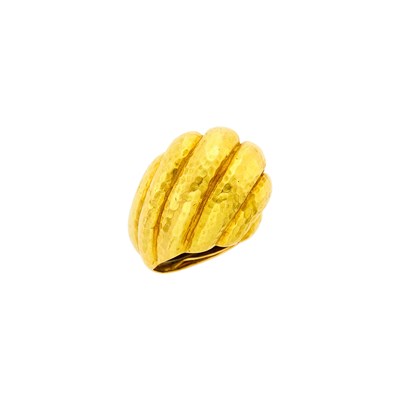 Lot 111 - David Webb Hammered Gold Dome Ring