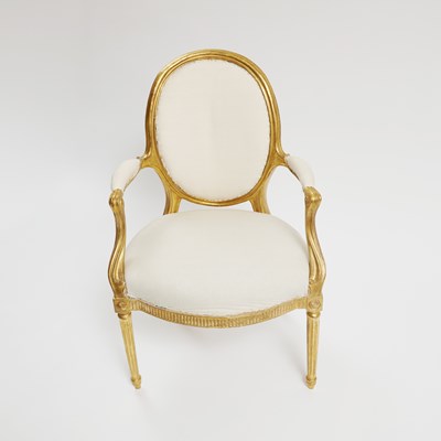 Lot 466 - George III Carved and Giltwood Armchair