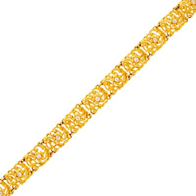 Lot 111 - Antique Gold and Diamond Bracelet