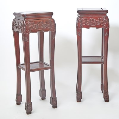 Lot 605 - A Pair of Chinese Hardwood Stands
