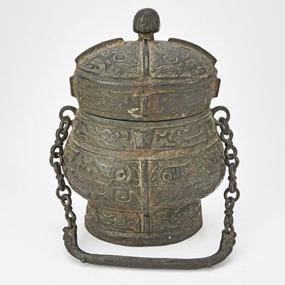 Lot 571 - A Chinese Archaistic Bronze Vessel