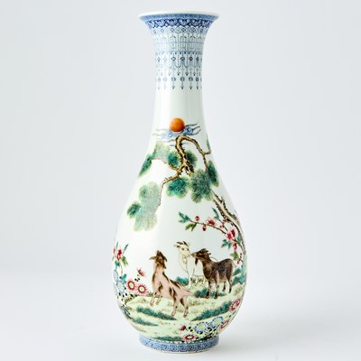Lot 297 - A Chinese Famille Rose Porcelain Bottle Vase