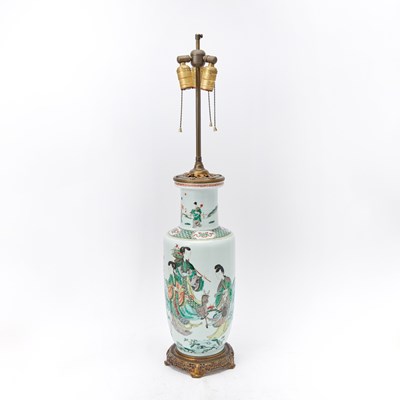 Lot 271 - A Chinese Wucai Porcelain Rouleau Vase