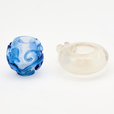 Lot 558 - Two Chinese Peking Glass Bird Feeders