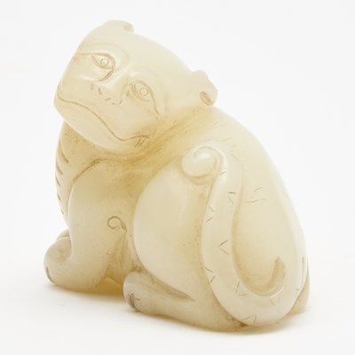 Lot 29 - A Chinese Jade Carving of a Cat