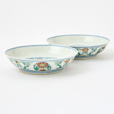 Lot 298 - A Pair of Chinese 'Doucai' Porcelain Dishes