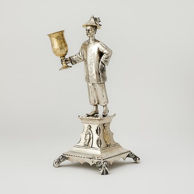 Lot 34 - Portuguese Silver and Parcel Gilt Figure of an Oriental Man