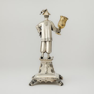 Lot 34 - Portuguese Silver and Parcel Gilt Figure of an Oriental Man
