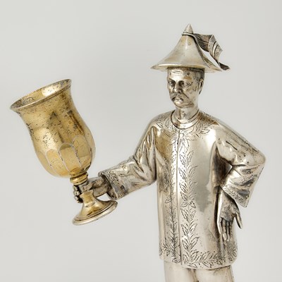 Lot 34 - Portuguese Silver and Parcel Gilt Figure of an Oriental Man