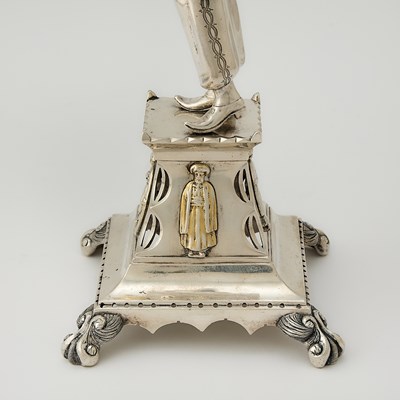 Lot 34 - Portuguese Silver and Parcel Gilt Figure of an Oriental Man