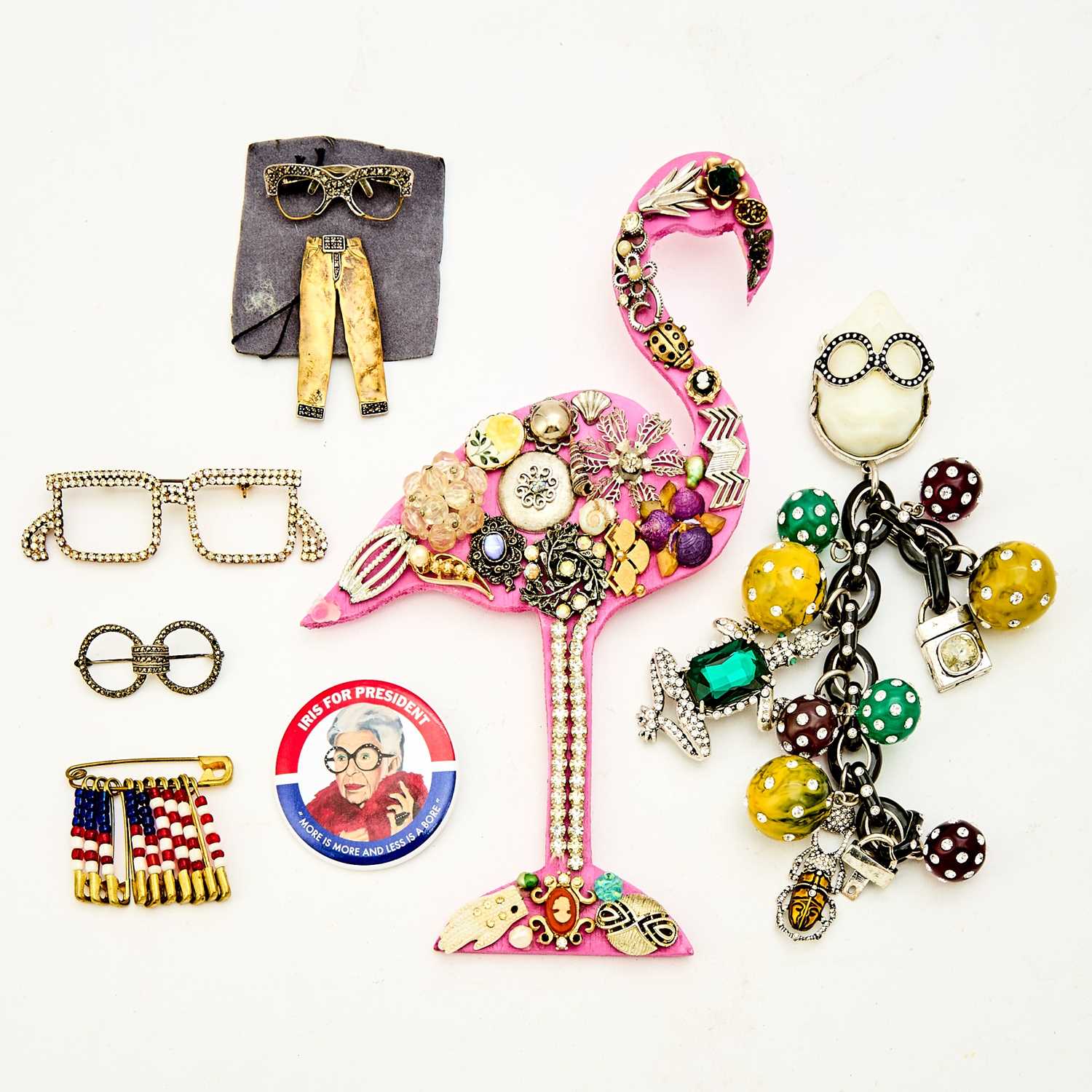 Lot 1003 - Group of Iris Apfel-Inspired Costume Jewelry