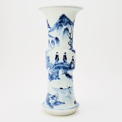 Lot 253 - A Chinese Blue and White Porcelain Gu Vase