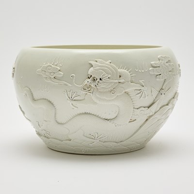 Lot 299 - A Chinese Soft Paste White Glazed Porcelain Brush Washer