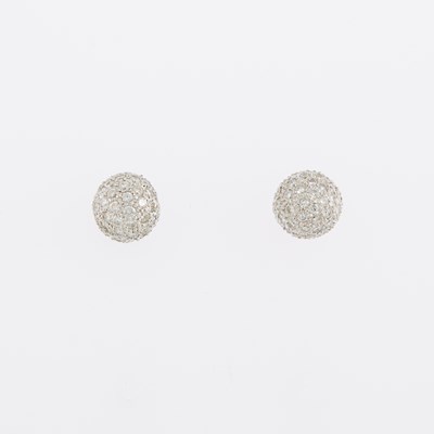 Lot 1073 - Pair of Diamond Ball Stud Earrings