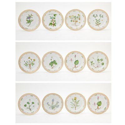 Lot 690 - Set of Twelve Royal Copenhagen Flora Danica Porcelain Salad Plates