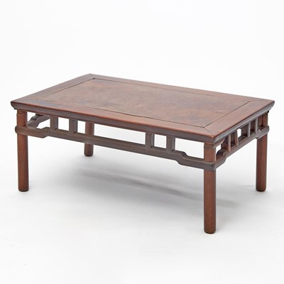 Lot 97 - A Chinese Burl and Huanghuali Kang Table
