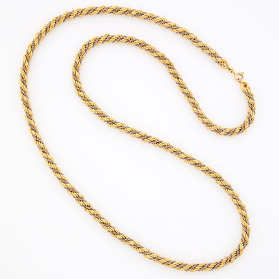 Lot 1160 - Two-Color Gold Rope Twist Necklace