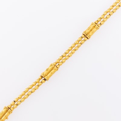 Lot 1188 - Double Strand High Karat Gold Bracelet