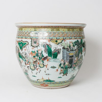 Lot 175 - Chinese Famille Verte Porcelain Fish Bowl