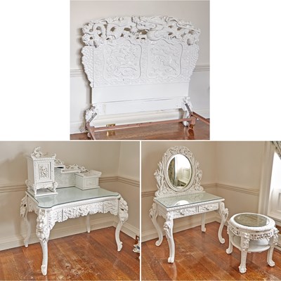 Lot 185 - Suite of Japanese White Painted Furniture