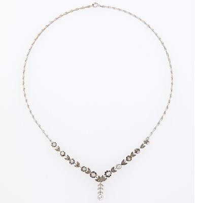 Lot 1113 - Platinum, Silver and Diamond Garland Necklace