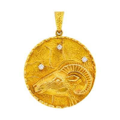 Lot 153 - Hammerman Brothers Gold and Diamond 'Aries' Pendant