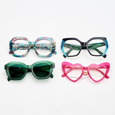 Lot 134 - Group of Four Multicolor and Pattern Eyeglass Frames