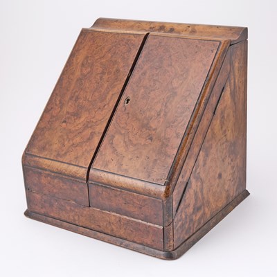 Lot 540 - Victorian Burl Walnut Stationary Box