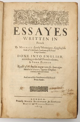 Lot 99 - The second edition of Montaigne in English