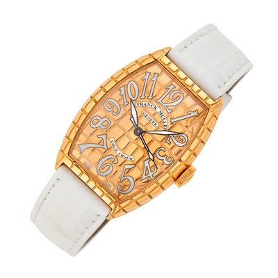 Lot 1032 - Franck Muller Rose Gold 'Gold Croco 32' Wristwatch, Ref. 5850SC