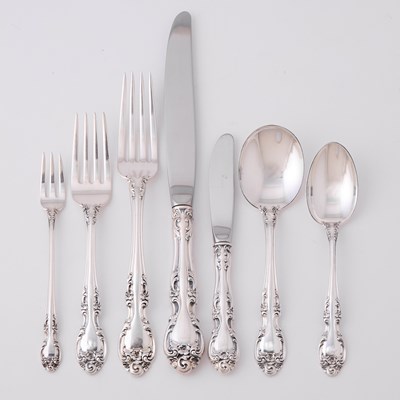 Lot 192 - Gorham Sterling Silver "Melrose" Pattern Flatware Service