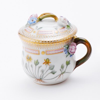 Lot 750 - Assembled Royal Copenhagen Hand-Painted Porcelain 'Flora Danica' Pattern Custard Pot and Cover