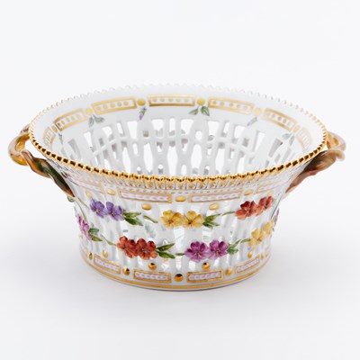 Lot 751 - Royal Copenhagen Hand-Painted Porcelain 'Flora Danica' Pattern Fruit Bowl