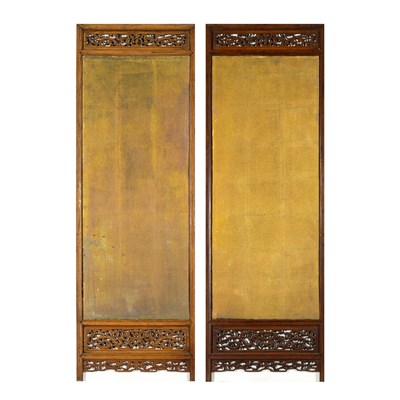 Lot 92 - Two Chinese Huanghuali Screen Panels