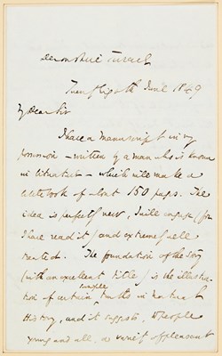 Lot 131 - Charles Dickens tries to find a publisher for a friend's work