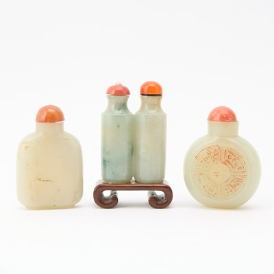 Lot 2 - Three Chinese Jade Snuff Bottles
