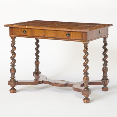 Lot 174 - William and Mary Style Star Inlaid Walnut Table