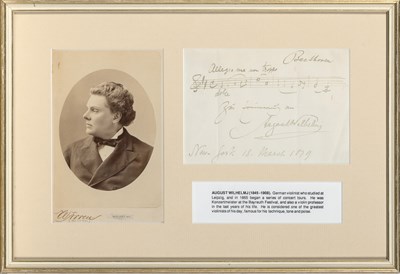 Lot 631 - A signed musical quotation by the violin prodigy August Wilhelmj